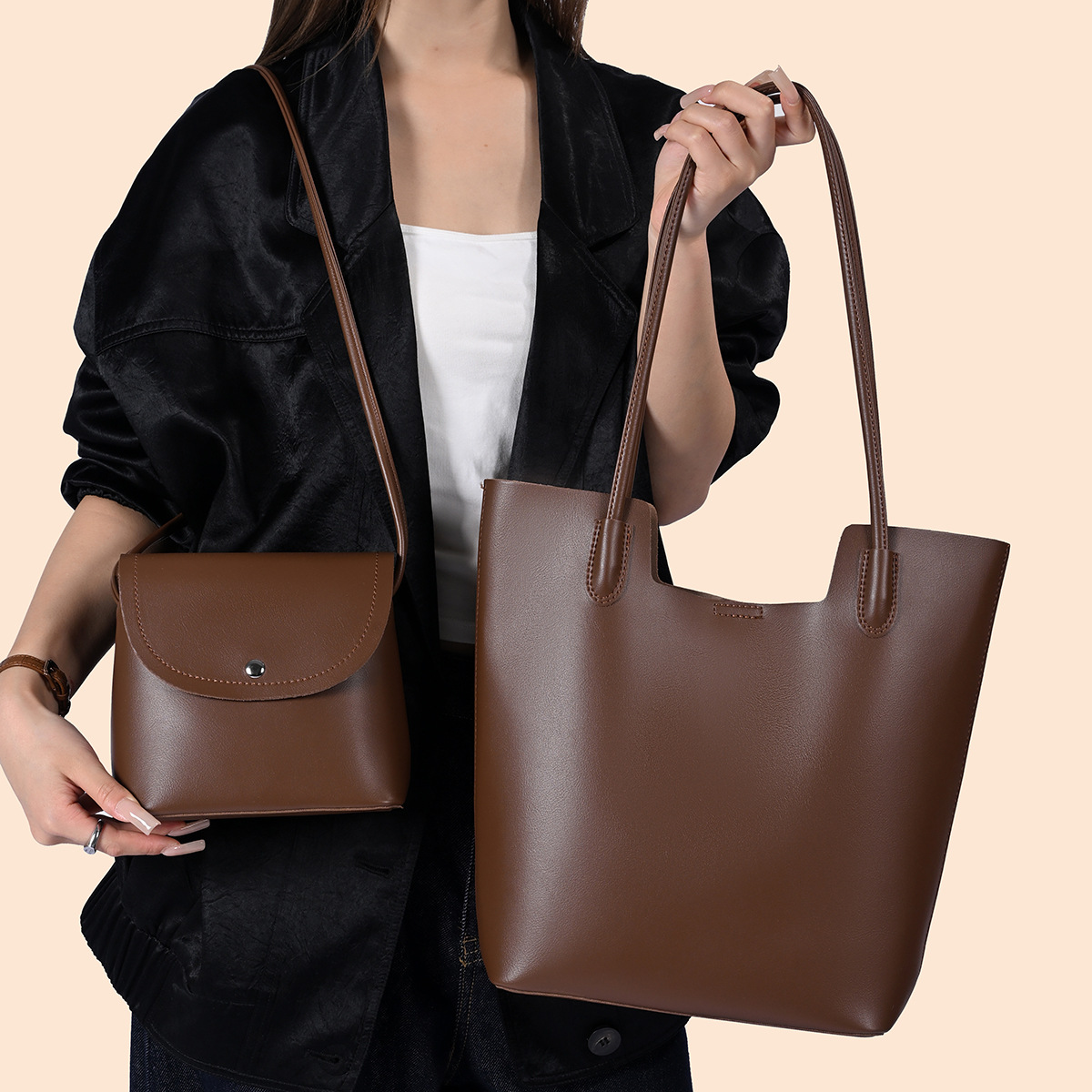 レディース用PUレザー製ショルダーバッグ、メッセンジャーバッ - Women'S Bags Handbags のレビューと価格